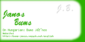 janos bums business card